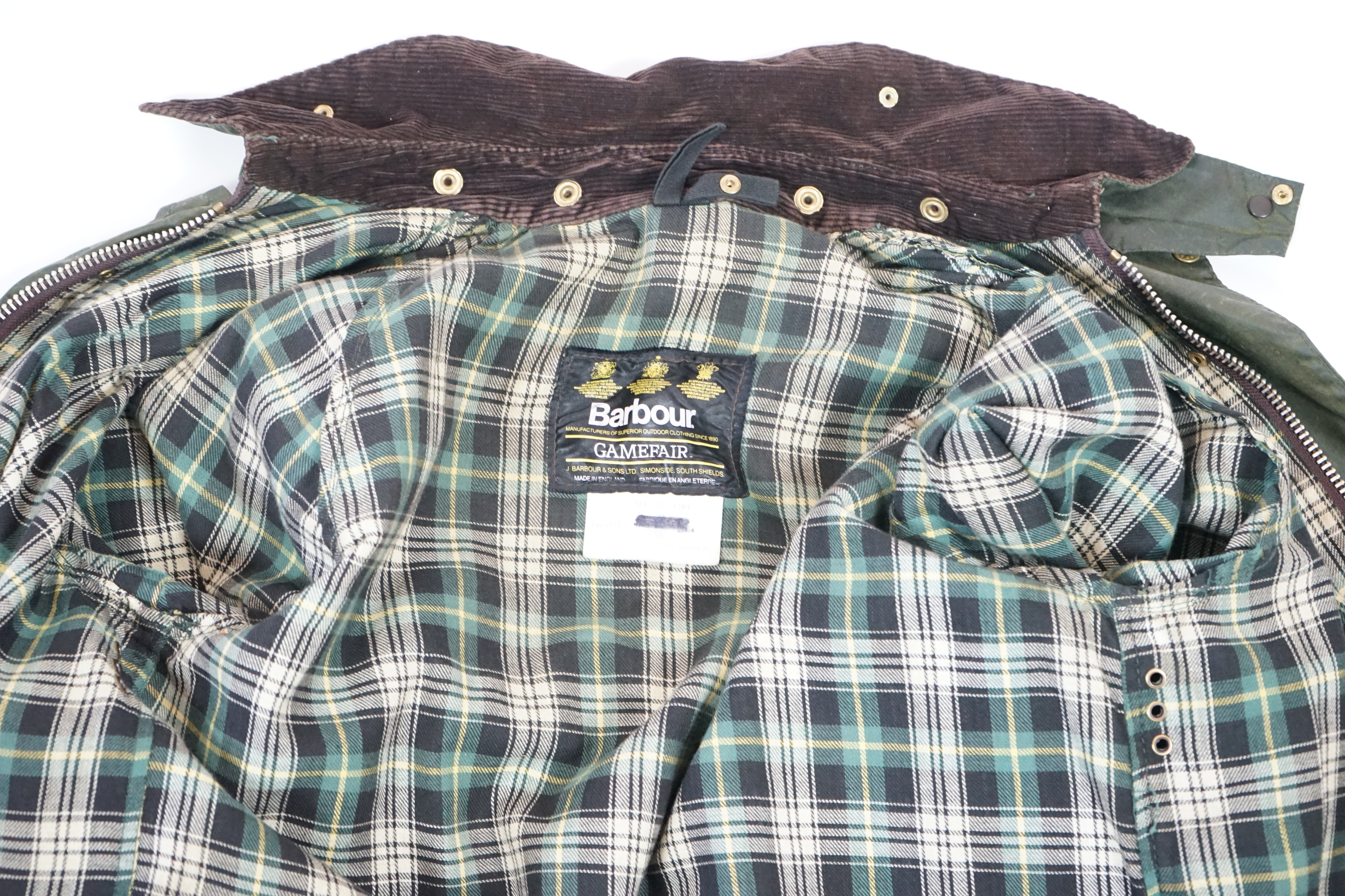 A green 1990's Barbour Gamefair jacket